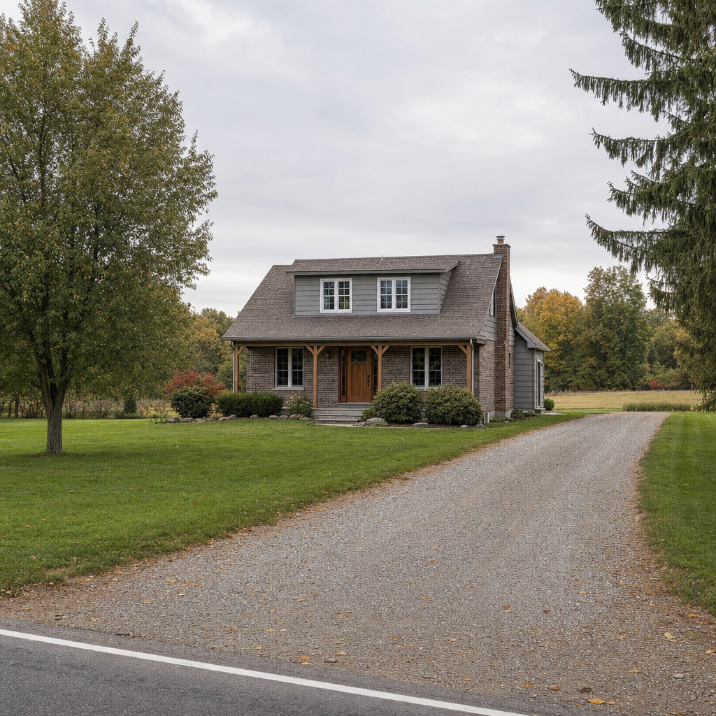 A calm single-family home exterior on a quiet Jurupa Valley street, representing the household size and daily water use that decides how often a septic tank needs pumping